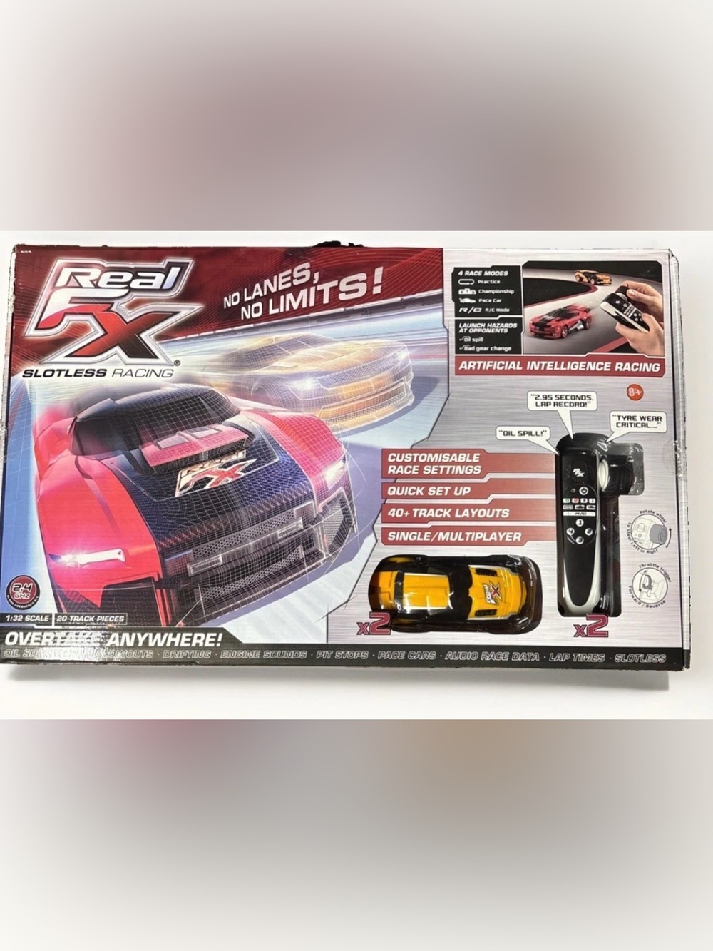 Real FX slotless racing Racetrack System Includes 2 Race Cars, Track